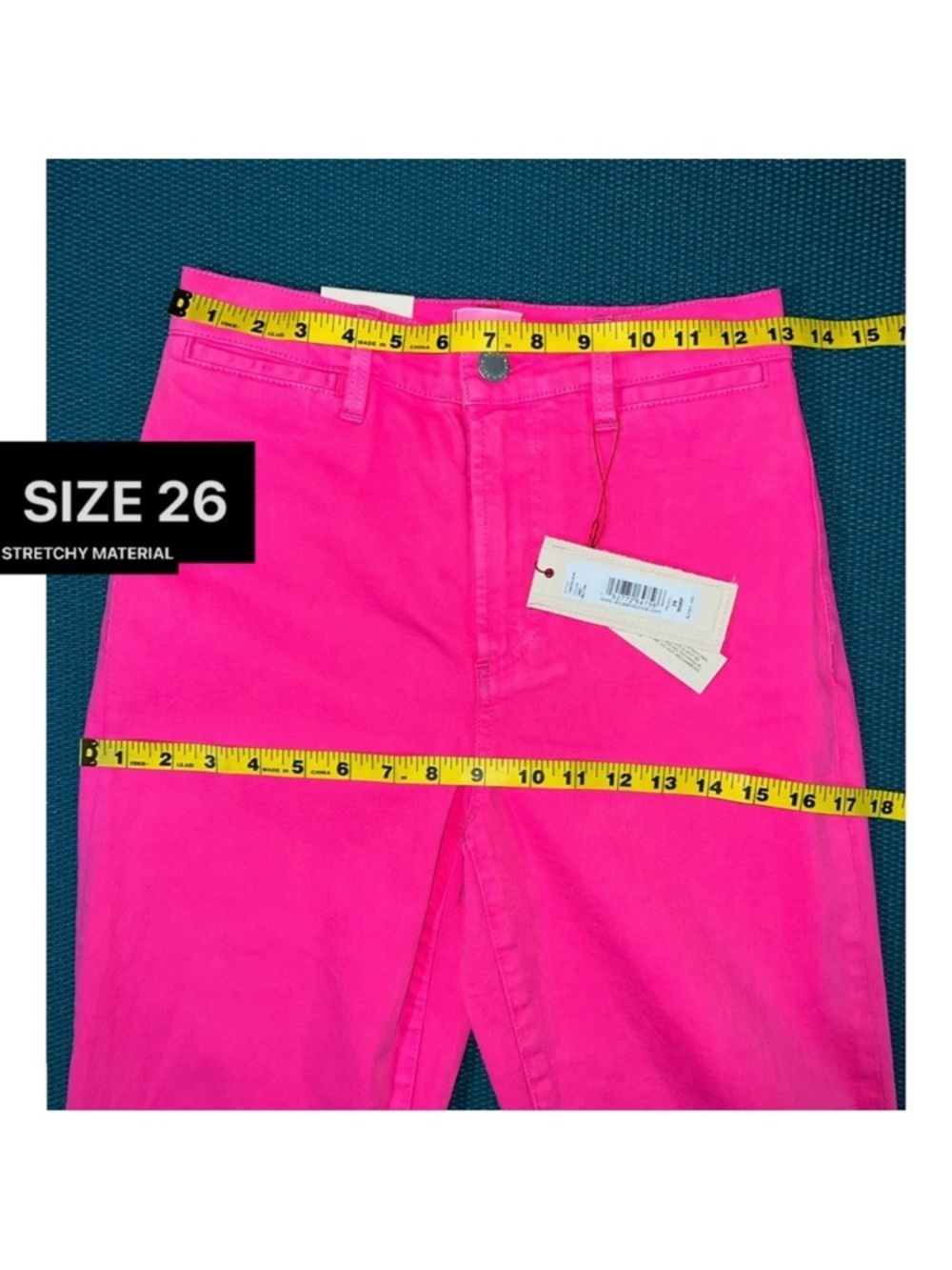 NWT Alice + Olivia Pink High Waist Flare Jeans Size 26 - Picture 3 of 4